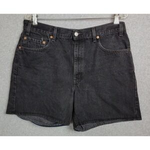 Vtg Levis 550 Mens Black Denim Jean Shorts Relaxed Fit Made in USA Sz 36 Altered
